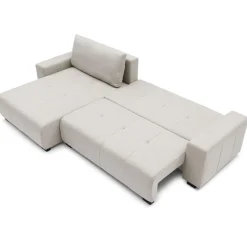 3S. x Home Canapé d'angle convertible élégant Malone Tissu Beige Best