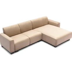 3S. x Home Canapé d'angle moderne Wallis Velours Taupe Outlet