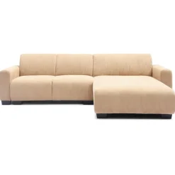 3S. x Home Canapé d'angle moderne Wallis Velours côtelé Beige Online