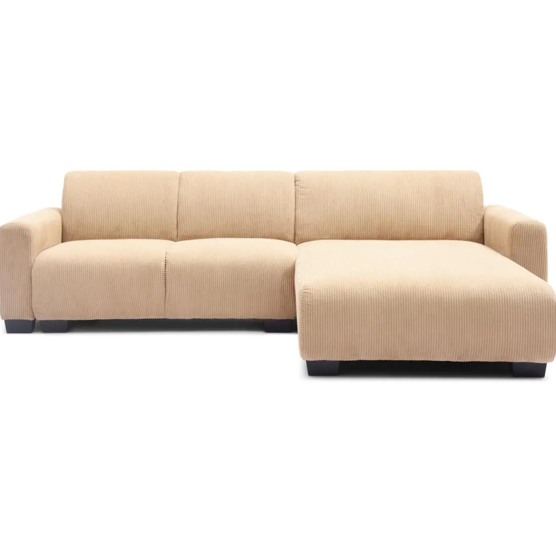 3S. x Home Canapé d'angle moderne Wallis Velours côtelé Beige Online