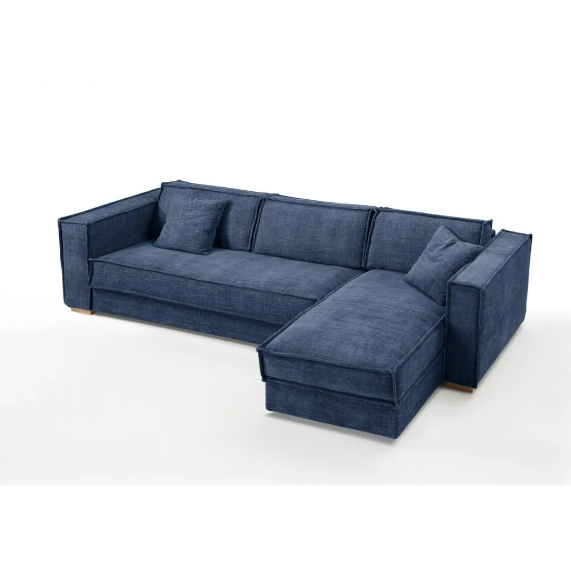 3S. x Home Canapé d'angle reversible convertible express avec méridienne coffre ISABELLA Angle Bleu