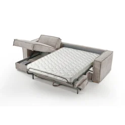 3S. x Home Canapé d'angle reversible convertible express avec méridienne coffre ISABELLA Angle Gris clair