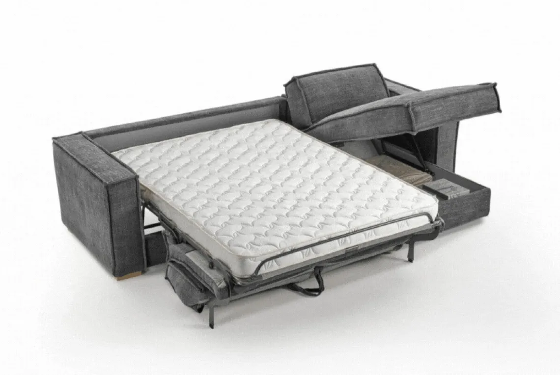 3S. x Home Canapé d'angle reversible convertible express avec méridienne coffre ISABELLA Angle Gris anthracite Hot