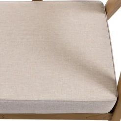 Macabane Canapé FLORES 2 places en teck avecdossier cannage naturel et coussin gris WILL Marron Best