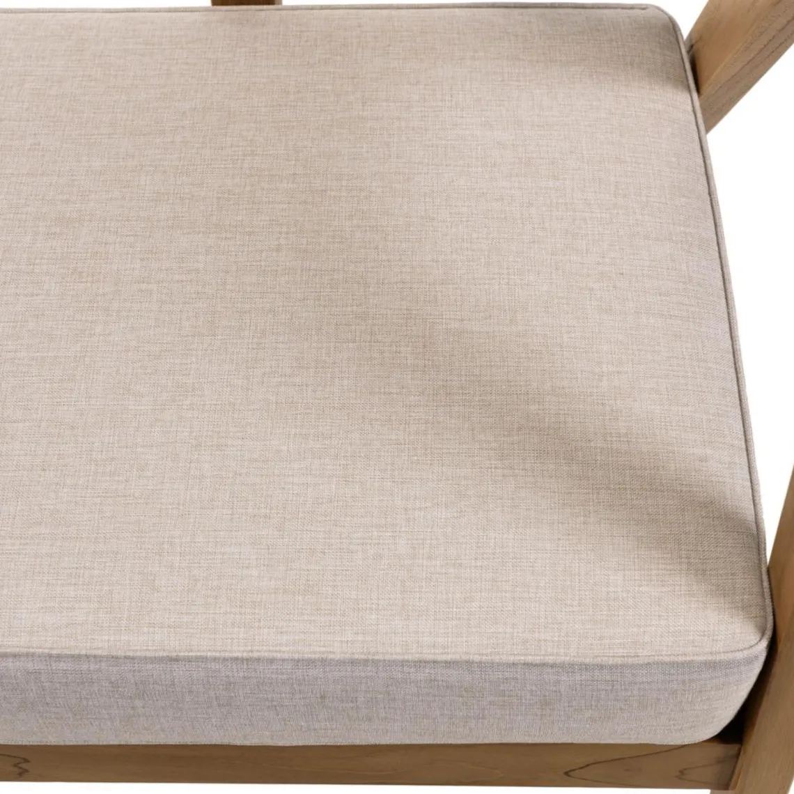 Macabane Canapé FLORES 2 places en teck avecdossier cannage naturel et coussin gris WILL Marron Best