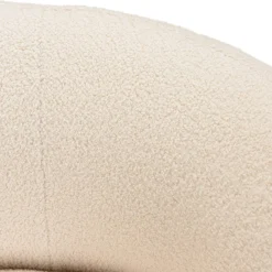 Macabane Canapé haricot 3 places en tissu bouclette écru LEOPOLD Beige Hot