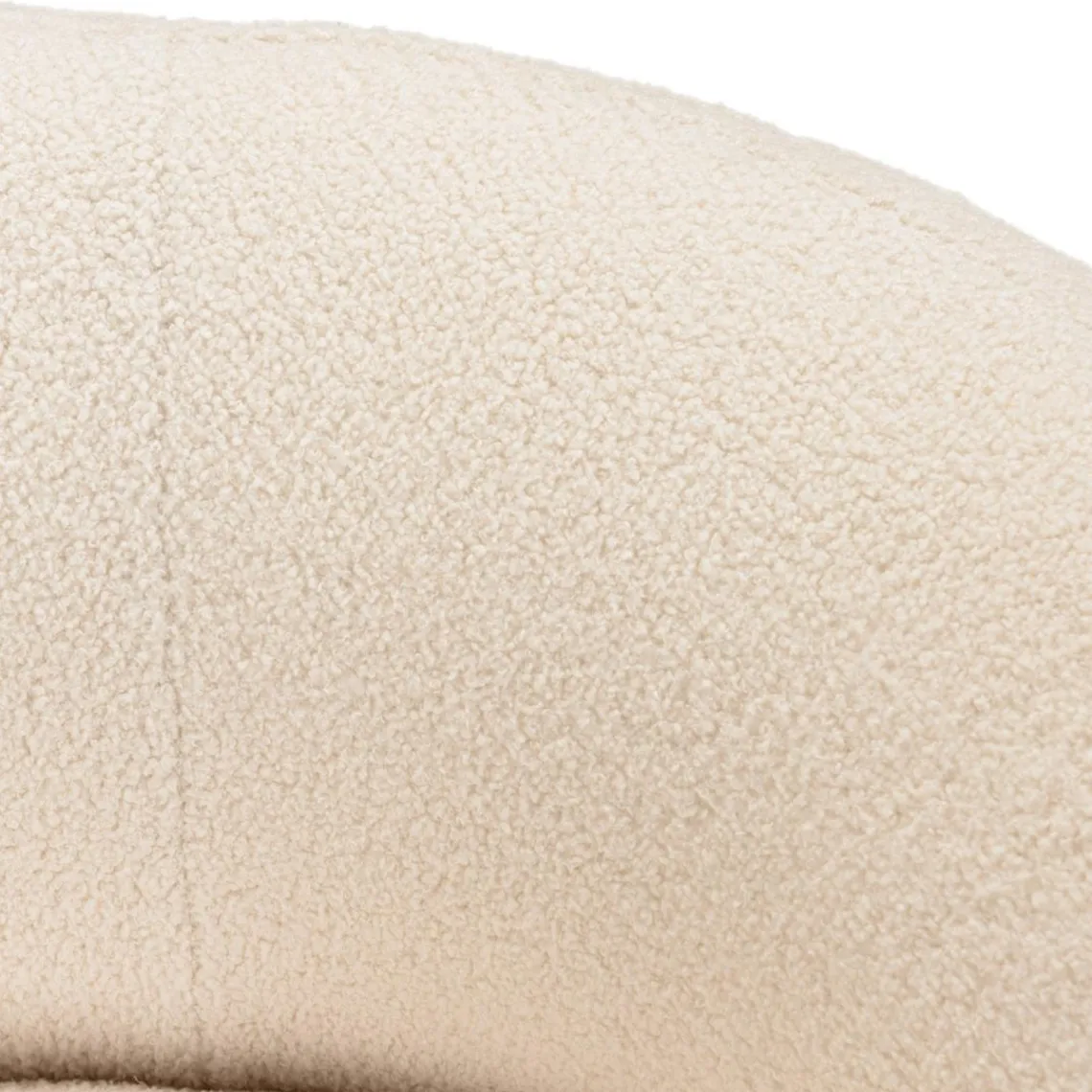 Macabane Canapé haricot 3 places en tissu bouclette écru LEOPOLD Beige Hot