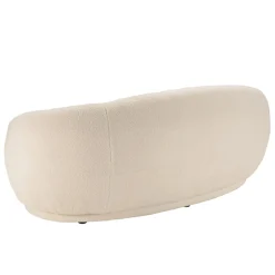 Macabane Canapé haricot 3 places en tissu bouclette écru LEOPOLD Beige Hot