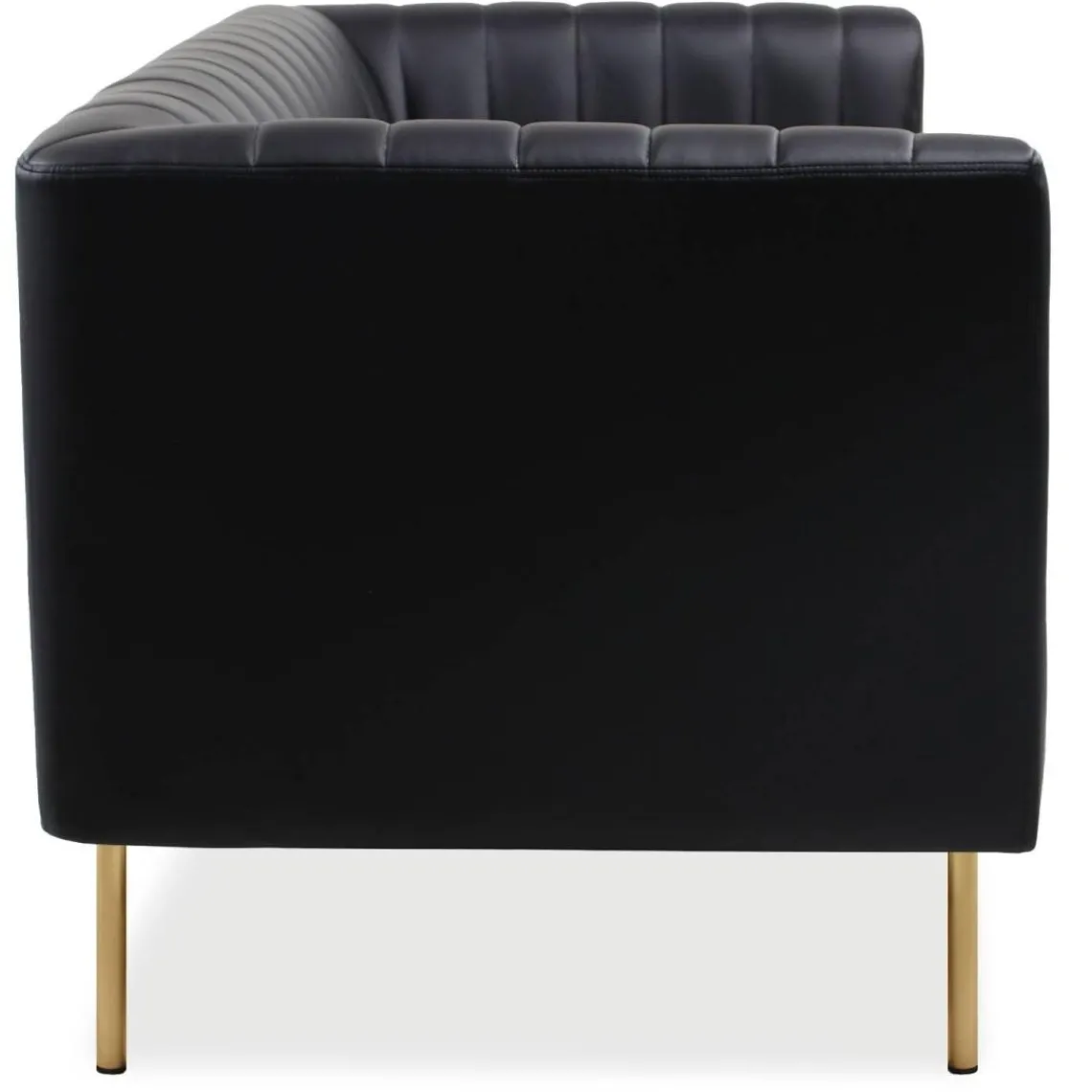 3S. x Home Canapé moderne 2 places à coutures verticales Sacramento Simili Noir Online