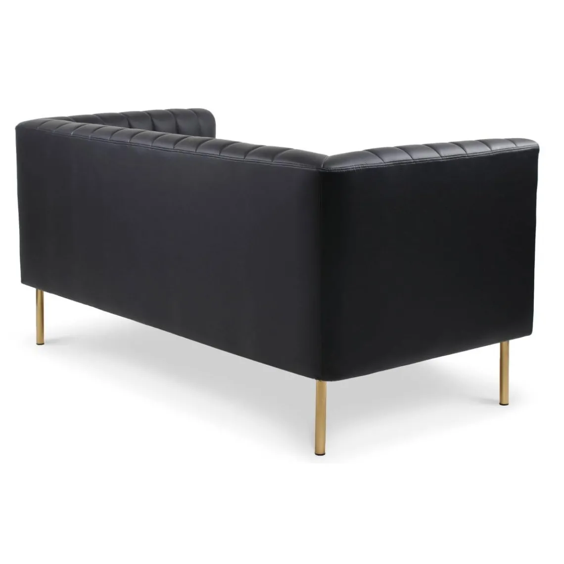 3S. x Home Canapé moderne 2 places à coutures verticales Sacramento Simili Noir Online