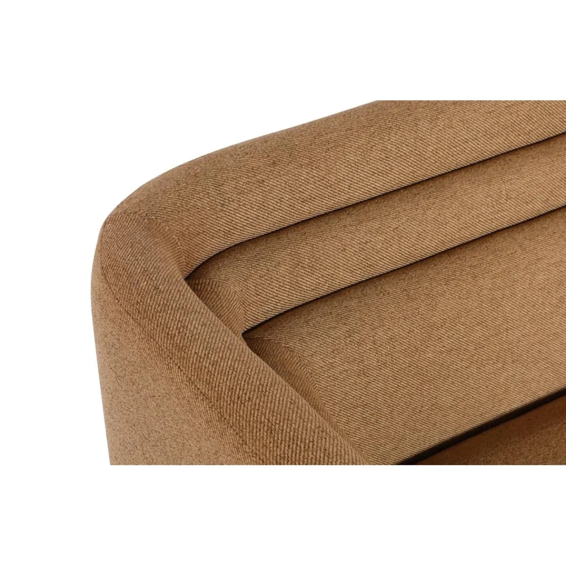 3S. x Home Canapé moderne 3 places style cubique Fredonia Tissu Marron New