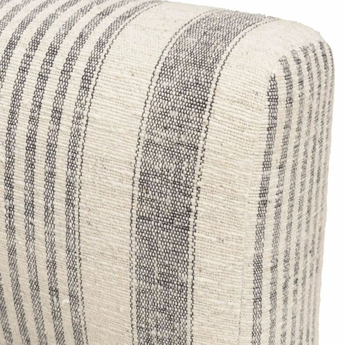 Macabane Canapé modulable 6 pièces bois de manguier et revetement coton GLORIA gris et beige Outlet