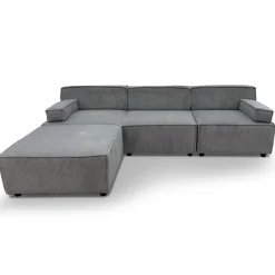 3S. x Home Canapé modulable Benoit Velours côtelé Gris Clearance