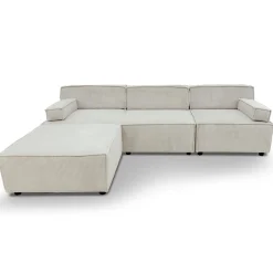 3S. x Home Canapé modulable Benoit Velours côtelé Crème New