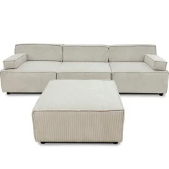 3S. x Home Canapé modulable Benoit Velours côtelé Crème New