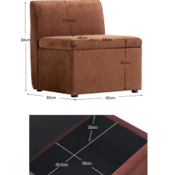 3S. x Home Canapé modulable VARDE design scandinave raffiné en velours avec mousse Clearance