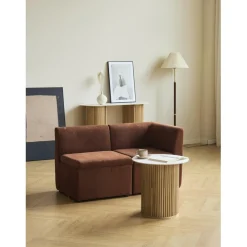 3S. x Home Canapé modulable VARDE design scandinave velours côtelé avec mousse de densité supérie Best