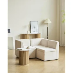 3S. x Home Canapé modulable VARDE design scandinave en velours côtelé avec mousse de densité supérie Sale