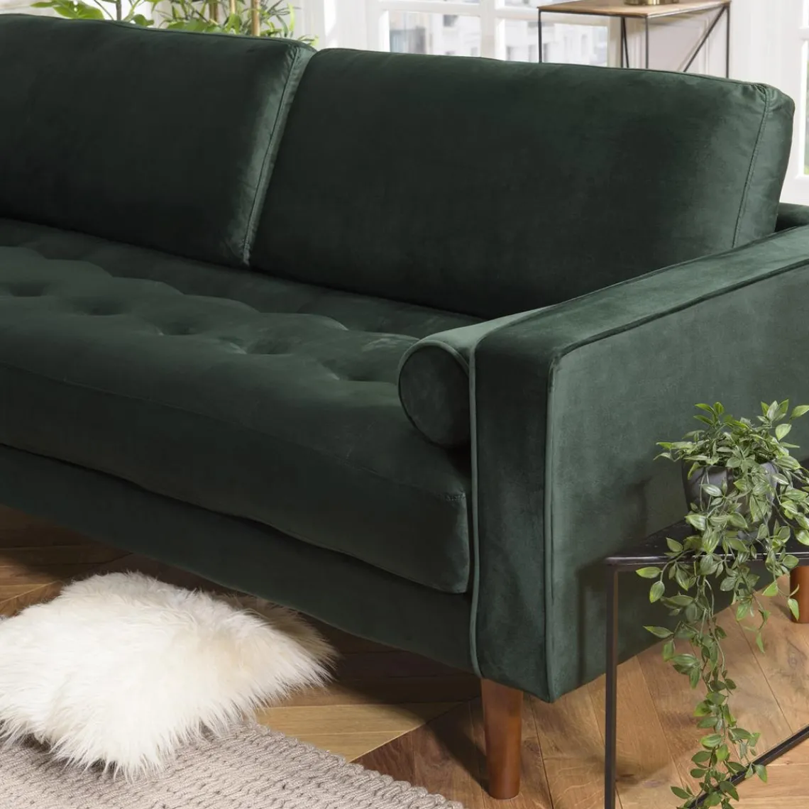 Macabane Canapé NOE 3 Places MADRID Vert Bouteille Best