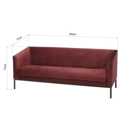 Macabane Canapé NOE 3 Places NEW YORK Bordeaux Hot