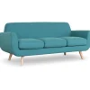 3S. x Home Canapé Scandinave 3 Places Tissu Bleu Vert TELIA Clearance