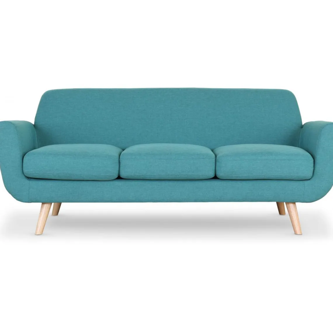 3S. x Home Canapé Scandinave 3 Places Tissu Bleu Vert TELIA Clearance