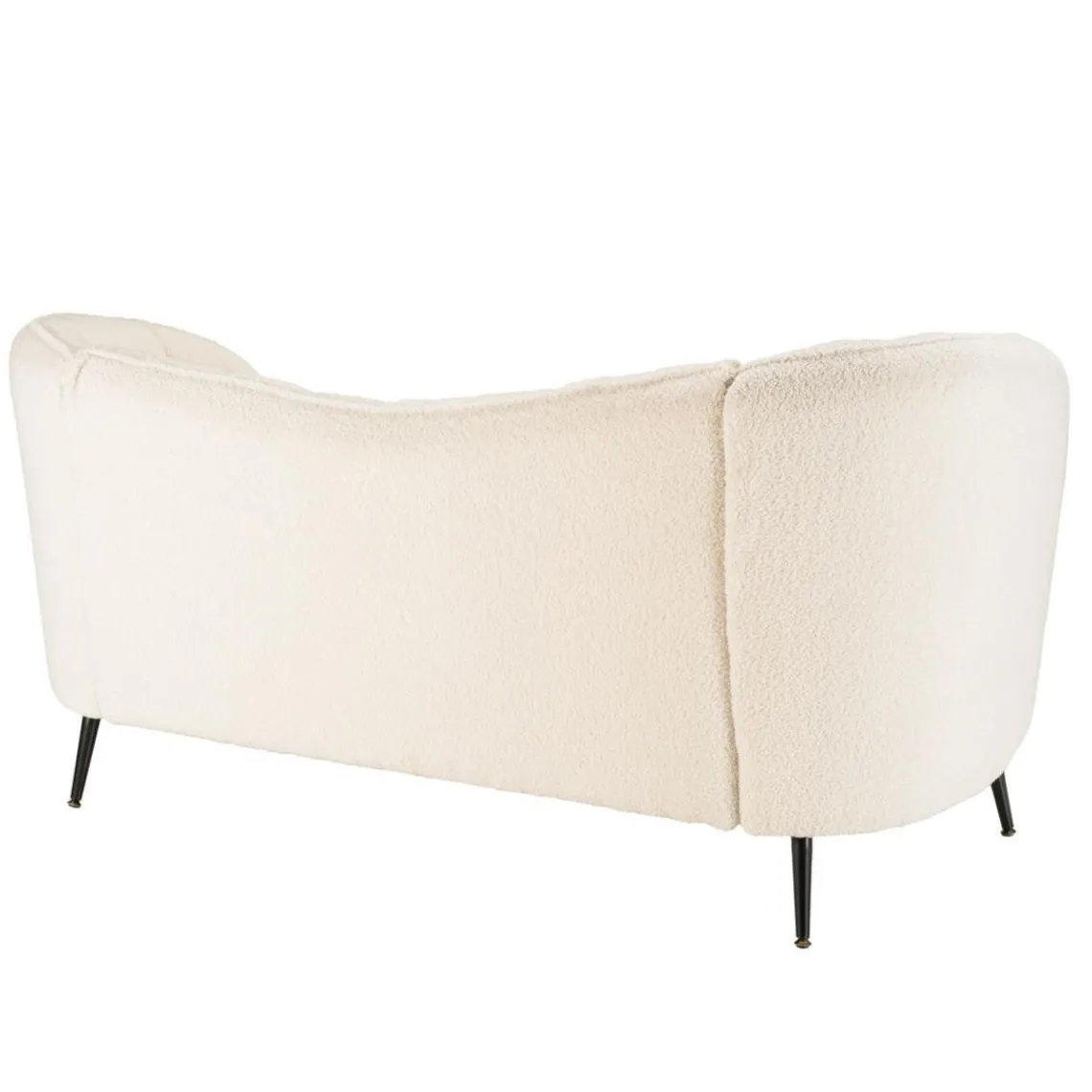 Macabane Canapé vague 2 places tissu bouclette écru LEOPOLD Beige