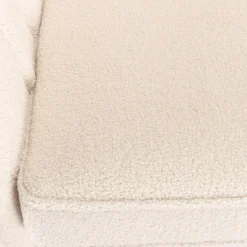 Macabane Canapé vague 2 places tissu bouclette écru LEOPOLD Beige