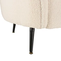 Macabane Canapé vague 2 places tissu bouclette écru LEOPOLD Beige