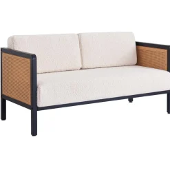 Nordlys Canape 2/3 Places en Metal Cannage Blanc Discount