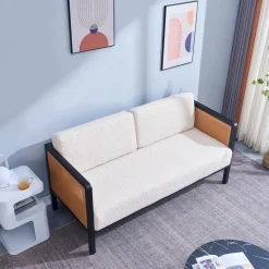 Nordlys Canape 2/3 Places en Metal Cannage Blanc Discount