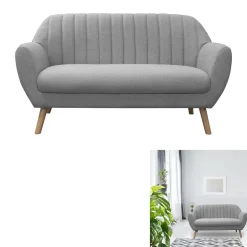 3S. x Home Canape 2 Places Sofia Tissu Gris Hot
