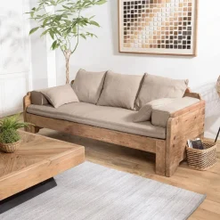Macabane Canapé-lit bois Pin recyclé avec coussins Clearance