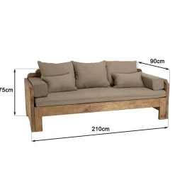 Macabane Canapé-lit bois Pin recyclé avec coussins Clearance