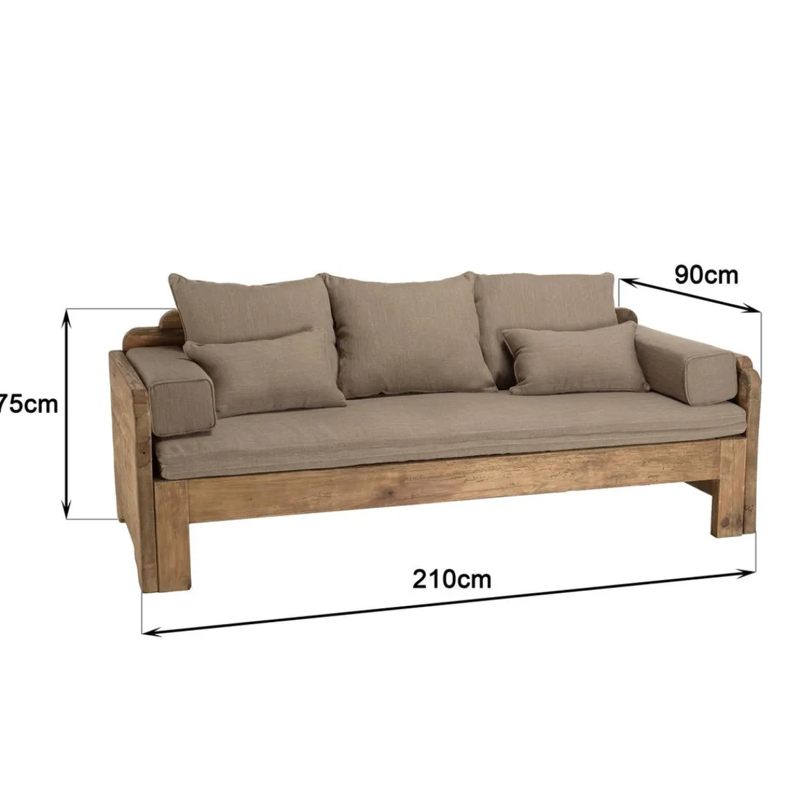 Macabane Canapé-lit bois Pin recyclé avec coussins Clearance