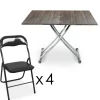 3S. x Home Carrera Bois Vintage avec 4 chaises pliantes Glossy Noir New