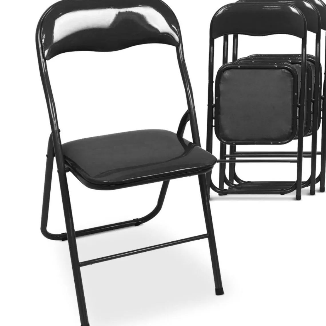 3S. x Home Carrera Bois Vintage avec 4 chaises pliantes Glossy Noir New