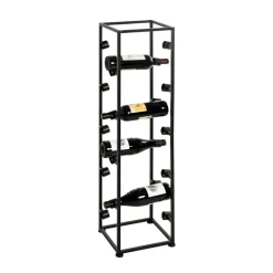 3S. x Home Casier à bouteilles laqué Noir en Métal New