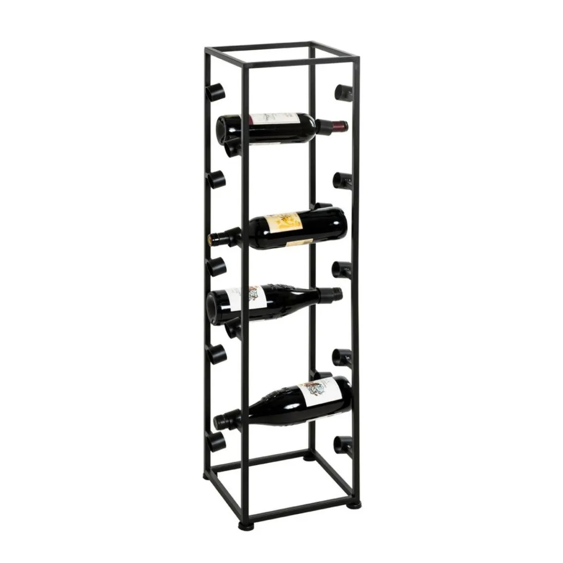 3S. x Home Casier à bouteilles laqué Noir en Métal New