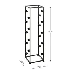 3S. x Home Casier à bouteilles laqué Noir en Métal New