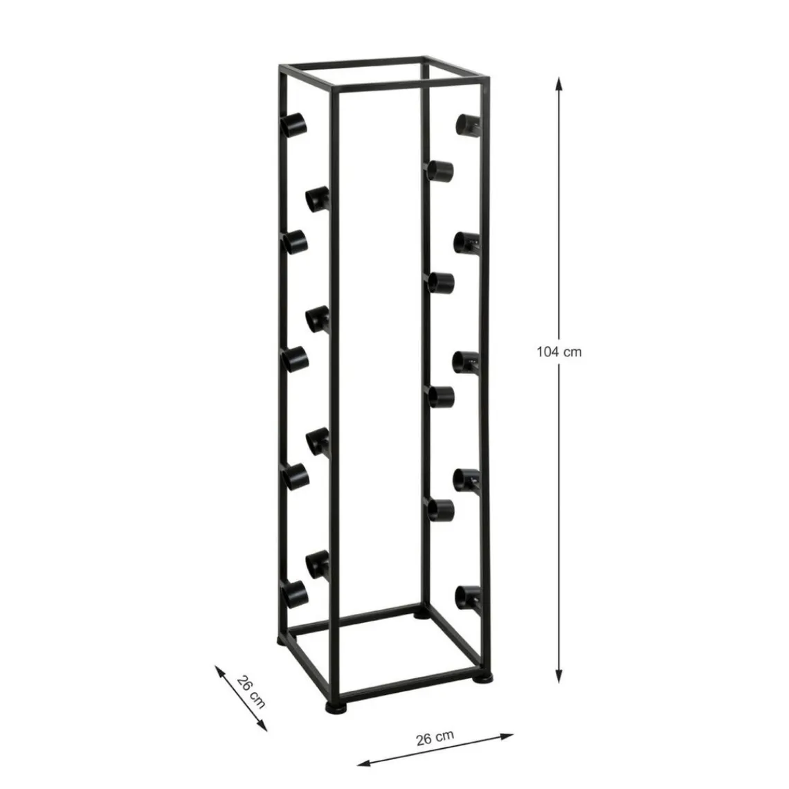 3S. x Home Casier à bouteilles laqué Noir en Métal New