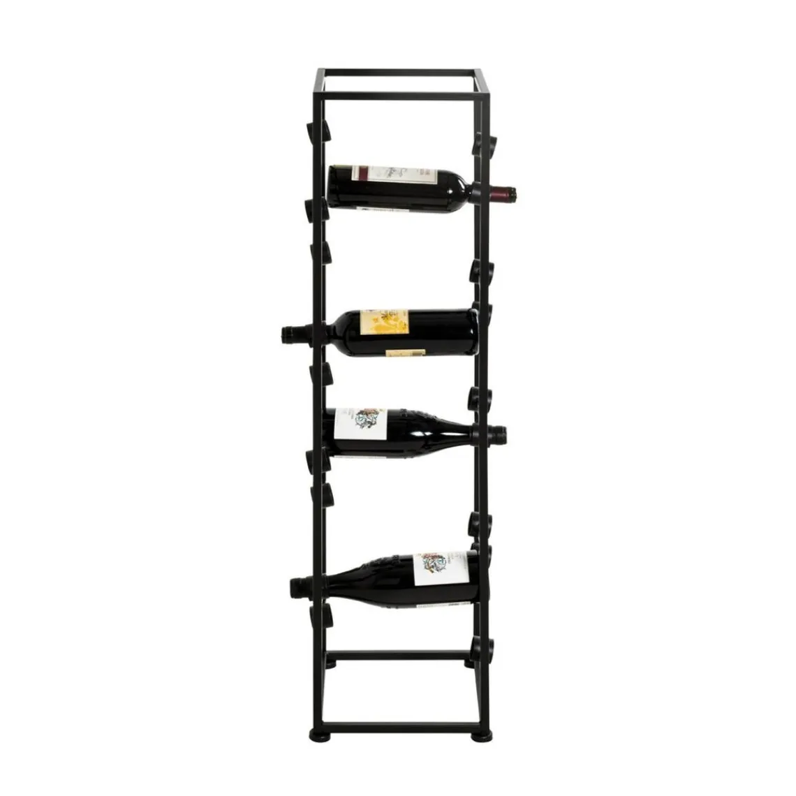 3S. x Home Casier à bouteilles laqué Noir en Métal New