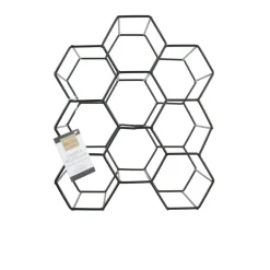 3S. x Home Casier a bouteilles filaire noir nid d'abeille DAKOTA