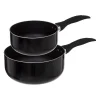 3S. x Home Casserole lot de 2 Induction 16et20cm noir en aluminium Outlet