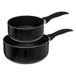 3S. x Home Casserole lot de 2 Induction 16et20cm noir en aluminium Outlet