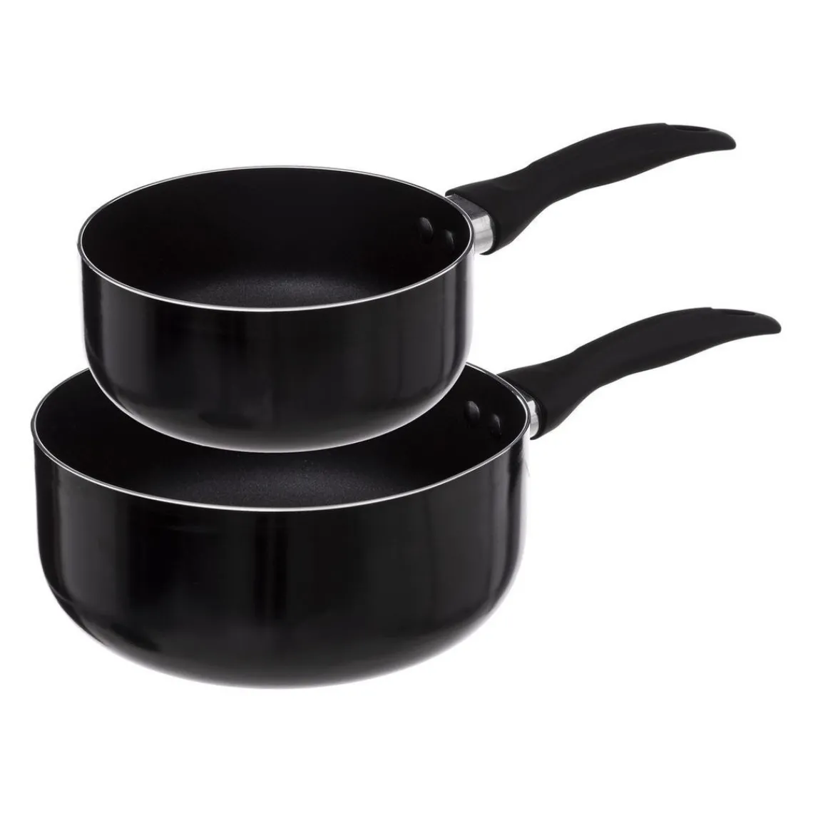 3S. x Home Casserole lot de 2 Induction 16et20cm noir en aluminium Outlet