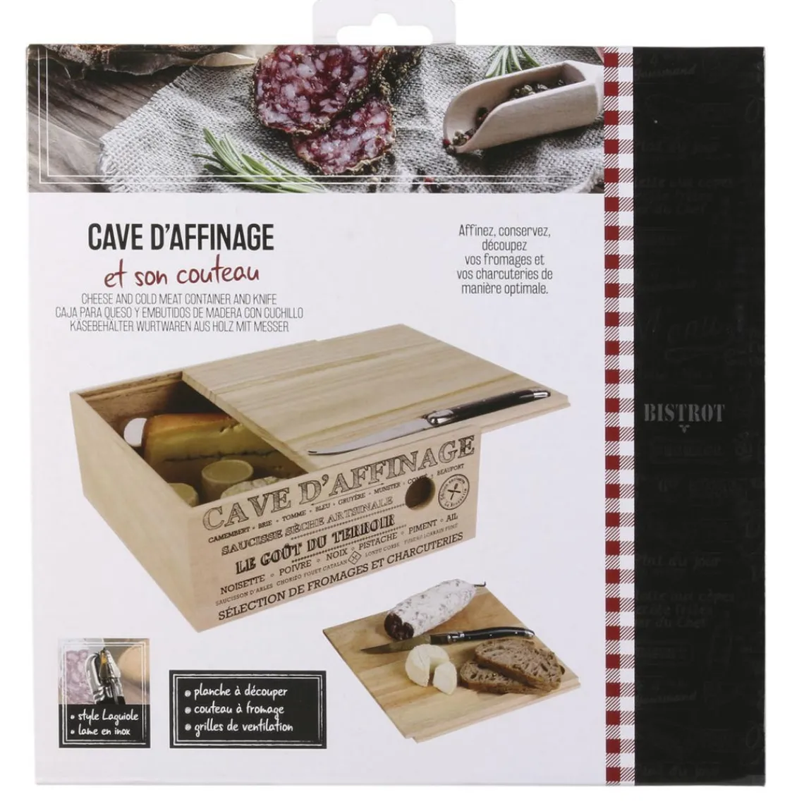 3S. x Home Cave a fromage bois avec couteau ABILENE Best