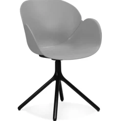 ALTEREGO Chaise avec accoudoirs 'APODIS' grise en matière plastique New