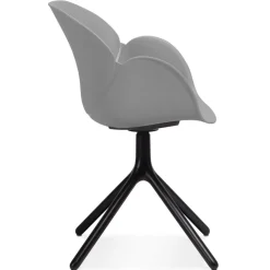 ALTEREGO Chaise avec accoudoirs 'APODIS' grise en matière plastique New
