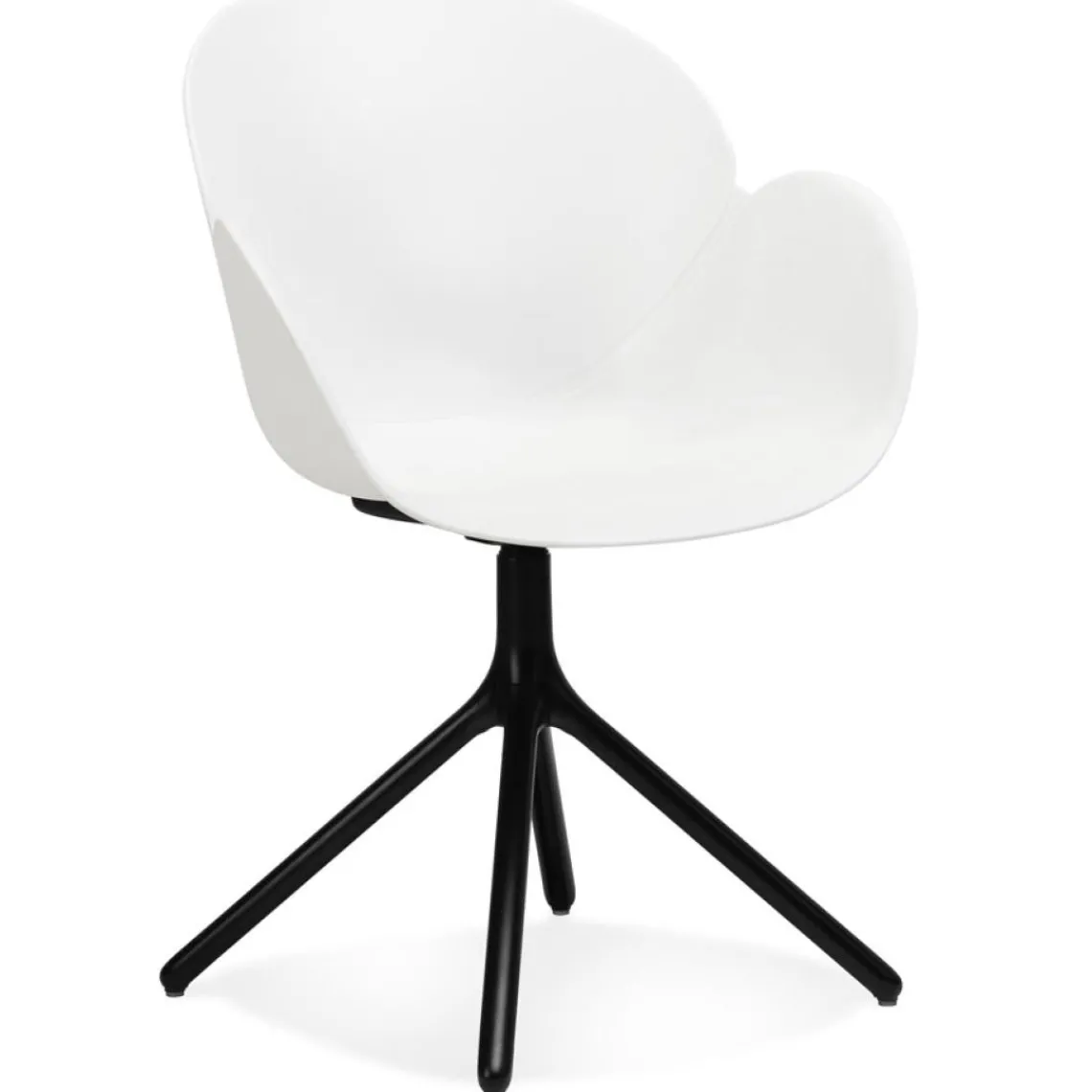 ALTEREGO Chaise avec accoudoirs 'APODIS' blanche en matière plastique